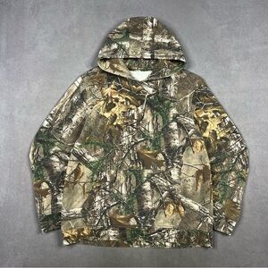 Realtree Camo Hooded Sweatshirt in Brown Green Tan